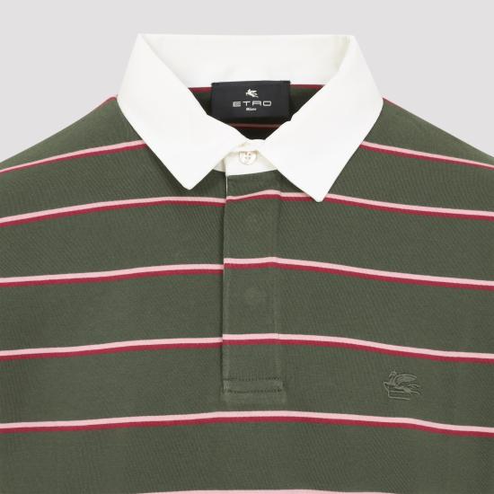 26FW 에트로 폴로 티셔츠 MRMD0023 AG011 RI090 STRIPES GREEN - ETRO
