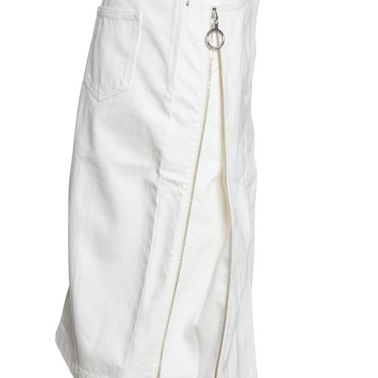 26SS 파코라반 미디 스커트 26PCJU158CO0526 P170 Denim bianco - PACO RABANNE