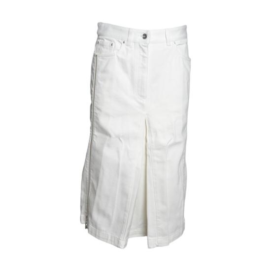 26SS 파코라반 미디 스커트 26PCJU158CO0526 P170 Denim bianco