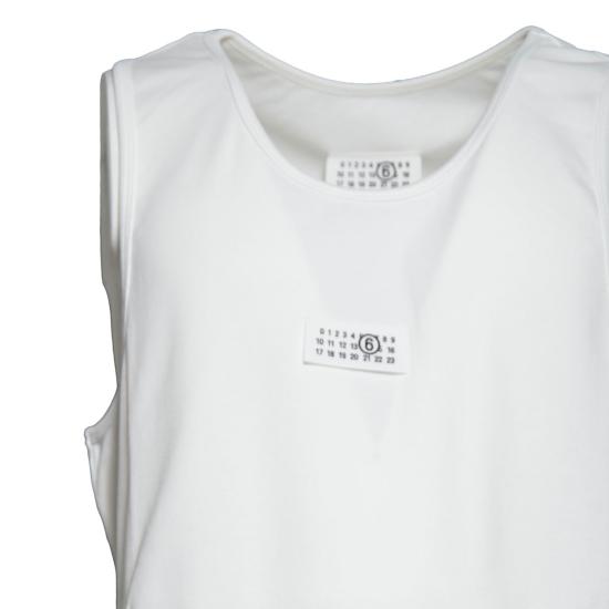 26SS MM6 메종마르지엘라 민소매 티셔츠 SH0NL0007M20054 101 Bianco - MM6 MAISON MARGIELA