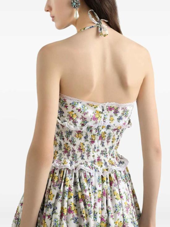 26SS 돌체앤가바나 롱 원피스 F60GHTHS5T9 HA5XL FIORELLINI F BCO - DOLCE & GABBANA