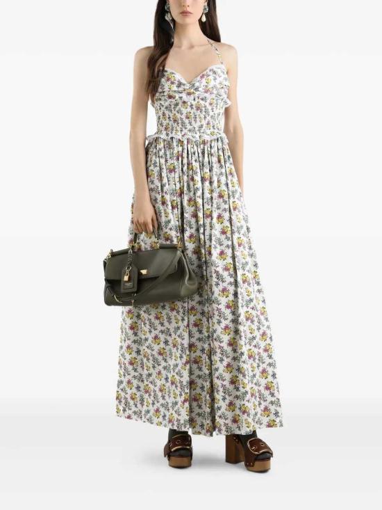 26SS 돌체앤가바나 롱 원피스 F60GHTHS5T9 HA5XL FIORELLINI F BCO - DOLCE & GABBANA