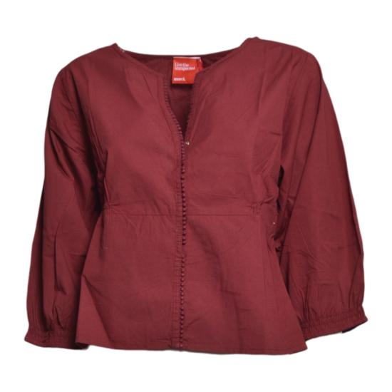 26SS 메르씨 블라우스 DAHLIA BURGUNDY Rosso