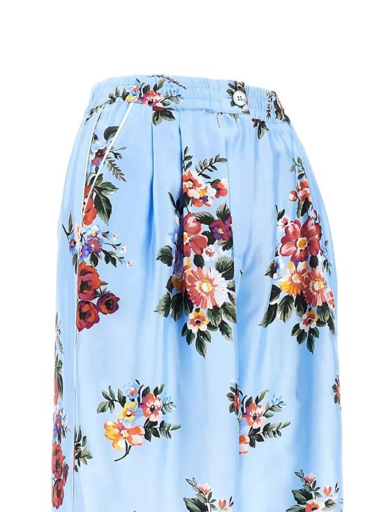 26SS 돌체앤가바나 플라워 부케 프린트 와이드 트윌 트라우저 FTDIVTIS11I HC5ZO MAZZ FIORI F CELESTE - DOLCE & GABBANA