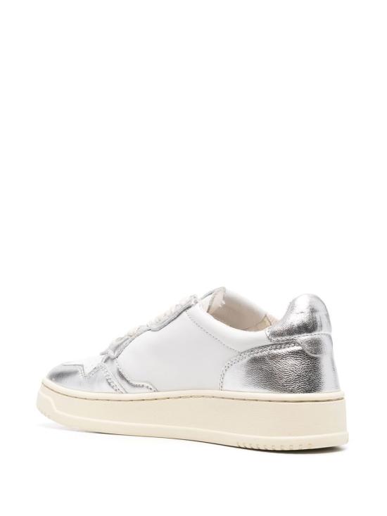 26FW 오트리 메달리스트 로우 레더 스니커즈 AULW WB18WHITE SILVER - AUTRY