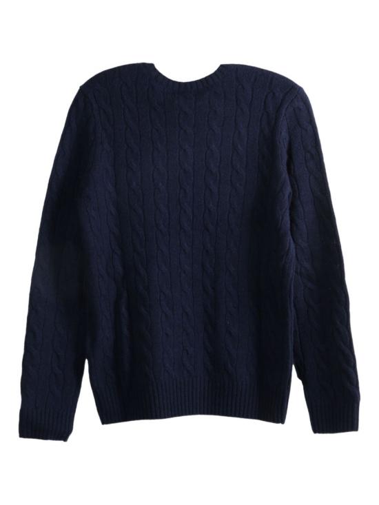 26FW 폴로 랄프로렌 폴로 자수 케이블 니트 스웨터 211971865003 HUNTER NAVY - POLO RALPH LAUREN