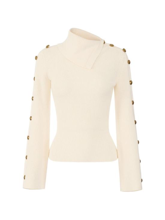 26FW 엘리자베타프랜치 긴팔 티셔츠 MK03S66E2 193 Burro - ELISABETTA FRANCHI