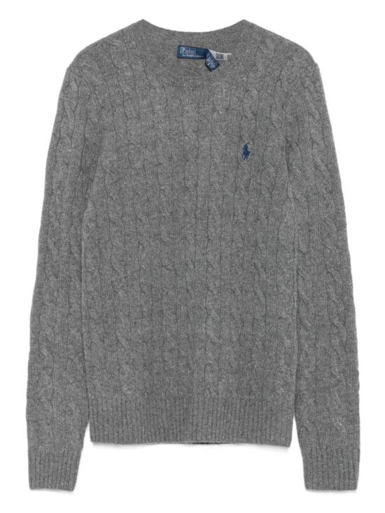 26FW 폴로 랄프로렌 폴로 자수 케이블 니트 스웨터 211971865501 FLANNEL GREY HEATHER
