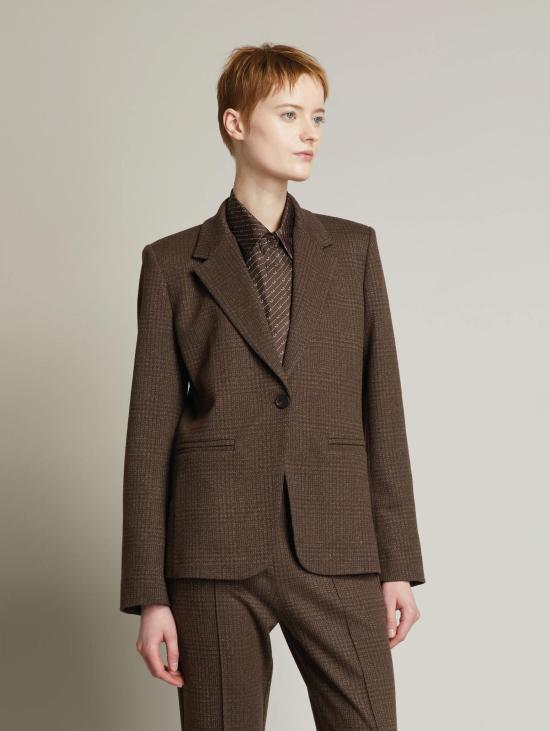 26FW 막스마라 수트 자켓 Jersey di Viscosa Principe di Galles Marrone의 지아카