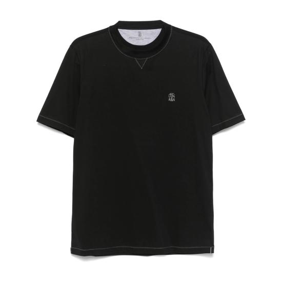 26FW 브루넬로 쿠치넬리 반팔 티셔츠 M0B131328G CG938 BLACK