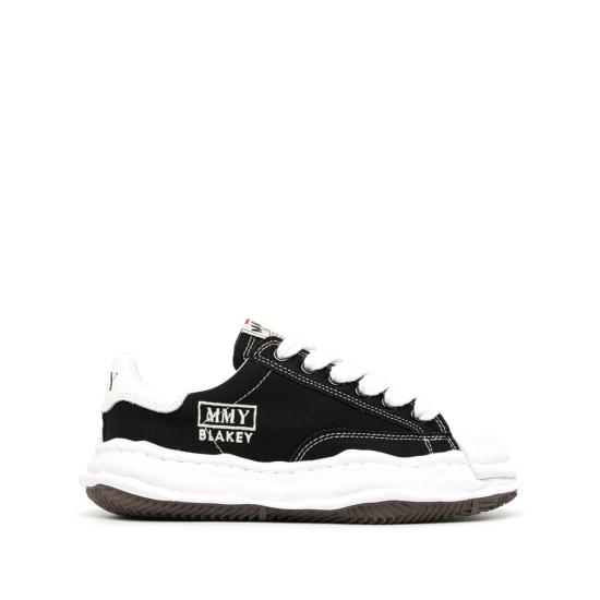 26FW 메종 미하라 야스히로 블레이키 OG 솔 캔버스 로우탑 스니커즈 A08FW735 BLACK BLACK WHITE