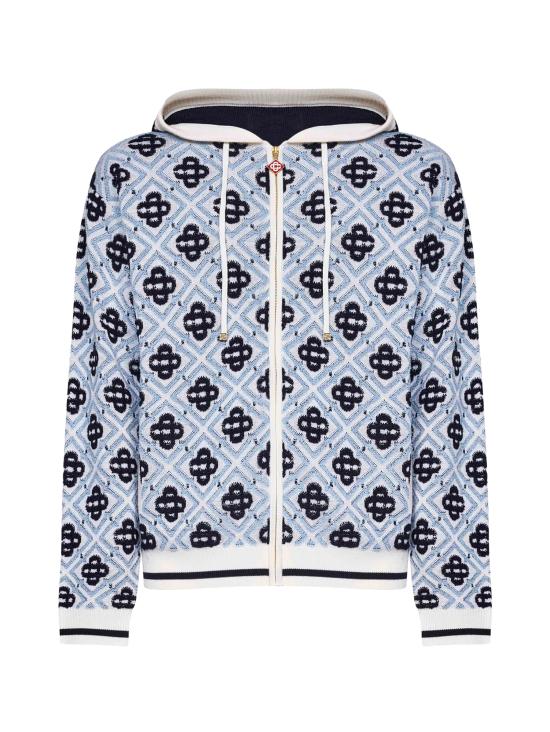 26FW 카사블랑카 후드 티셔츠 MPF26KW1404 01 Blue white