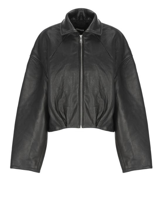 26FW 로테이트 가죽 자켓 116544100 Black