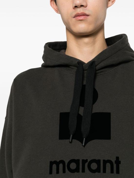 26FW 이자벨마랑 마일리 로고 후드 티셔츠 SW0027HA B1M18H02FK Nero - ISABEL MARANT