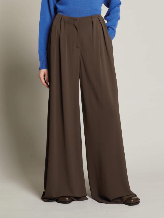 26FW 막스마라 팔라초 팬츠 Jersey con Gamba Larga e Pieghe Testa di Moro의 Pantaloni
