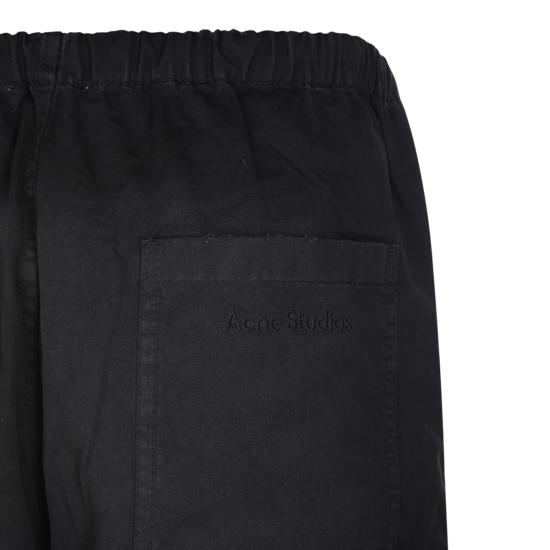 26FW 아크네 스튜디오 워싱 코튼 트라우저 팬츠 BK0778 900 BLACK - ACNE STUDIOS