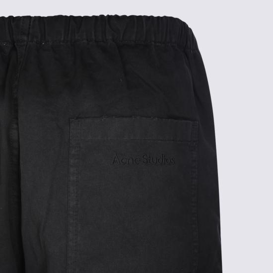 26FW 아크네 스튜디오 워싱 코튼 트라우저 팬츠 BK0778 900 BLACK - ACNE STUDIOS