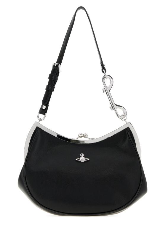 26FW 비비안웨스트우드 카프스킨 스몰 로고 토트백 카프스킨 스몰 로고 토트백 4B01000PWL00BX N401 BLACK