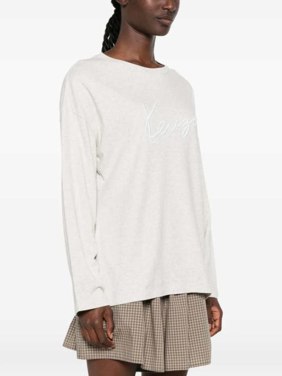 26FW 겐조 긴팔 티셔츠 FG62TL3574SG 93 GRIS CLAIR - KENZO