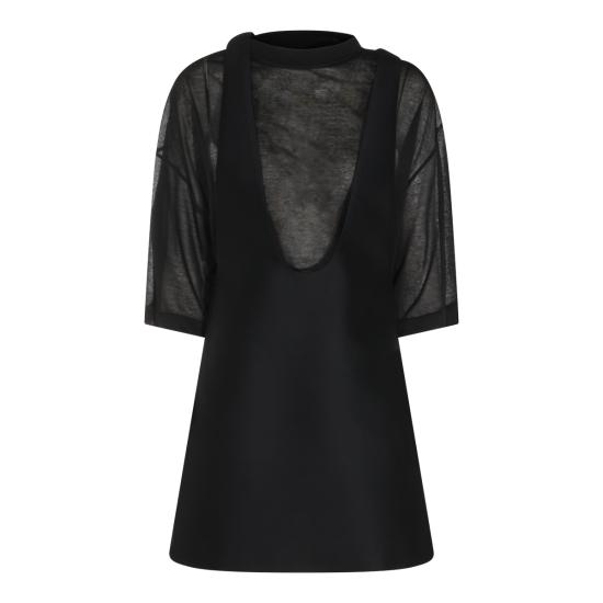 26FW 발렌시아가 하이브리드 미니 드레스 A0028K TUT221000 BLACK