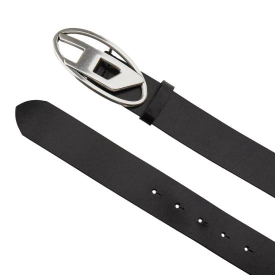 26FW 디젤 B-1DR 레더 벨트 D 버클 X08516PR666 Black - DIESEL