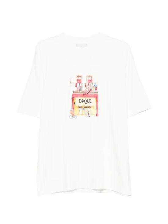 26FW 드롤드무슈 반팔 티셔츠 K TS307 CO002 OW OW OFF WHITE