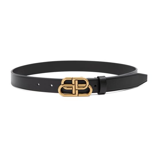 26FW 발렌시아가 BB 씬 레더 벨트 581690 1CH04 1000 BLACK - BALENCIAGA