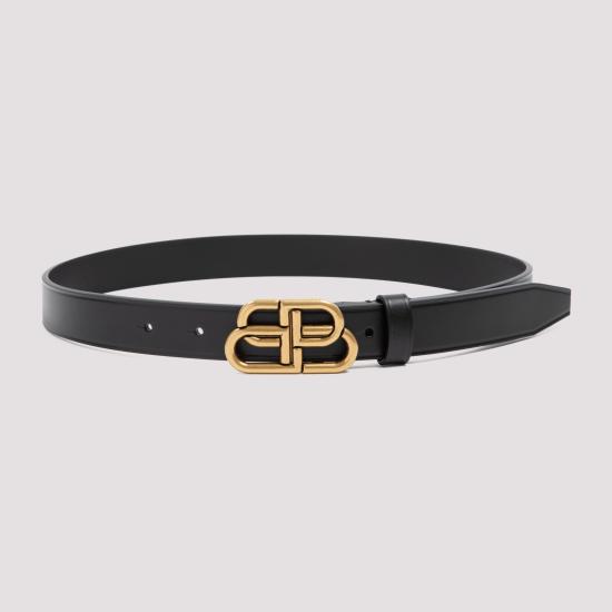 26FW 발렌시아가 BB 씬 레더 벨트 581690 1CH04 1000 BLACK