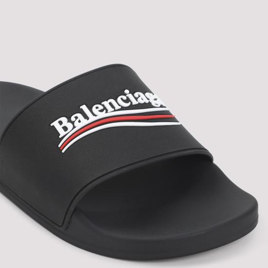 26FW 발렌시아가 풀 슬라이드 샌들 776818 W1S80 1096 BLACK WHITE RED - BALENCIAGA