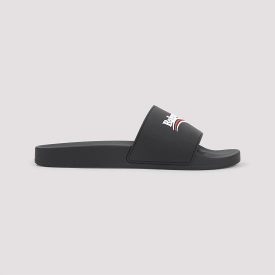 26FW 발렌시아가 풀 슬라이드 샌들 776818 W1S80 1096 BLACK WHITE RED - BALENCIAGA