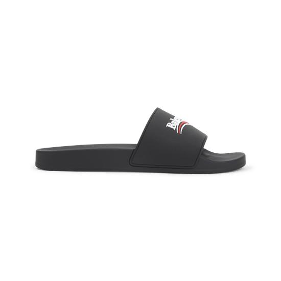 26FW 발렌시아가 풀 슬라이드 샌들 776818 W1S80 1096 BLACK WHITE RED - BALENCIAGA