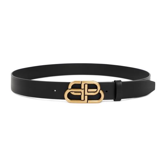 26FW 발렌시아가 BB 라지 레더 벨트 570370 1CH04 1000 BLACK - BALENCIAGA