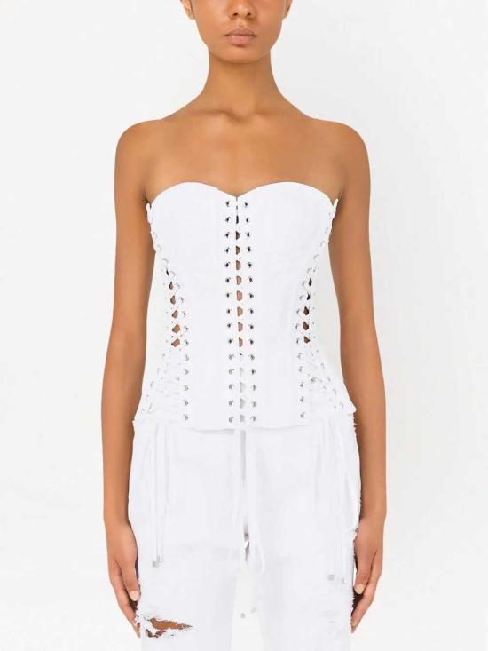 26SS 돌체앤가바나 탑 F751BTFUFLH W0800 BIANCO OTTICO - DOLCE & GABBANA