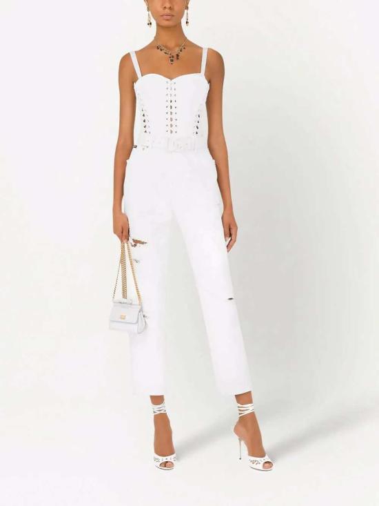 26SS 돌체앤가바나 탑 F751BTFUFLH W0800 BIANCO OTTICO - DOLCE & GABBANA