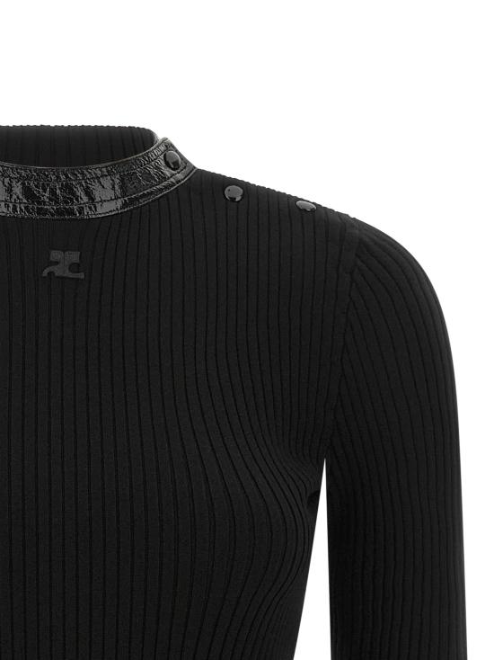 26FW 쿠레쥬 스웨터 326MPU285FI00019999 Black - COURREGES