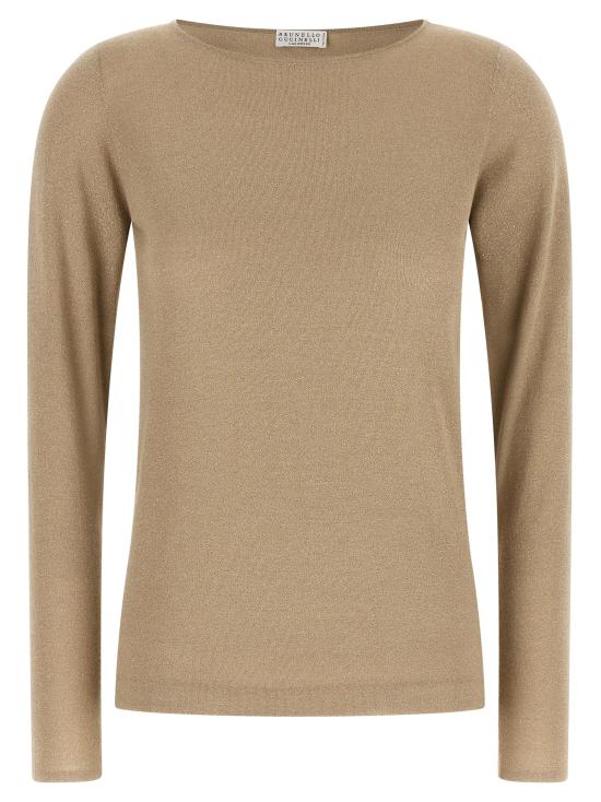 26FW 브루넬로 쿠치넬리 스파클링 캐시미어 실크 스웨터 M41800008C077 Beige