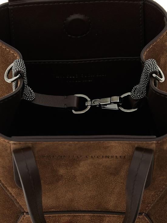 26FW 브루넬로 쿠치넬리 스웨이드 BC Duo 미니 백 MBDLD2675C9773 Brown - BRUNELLO CUCINELLI
