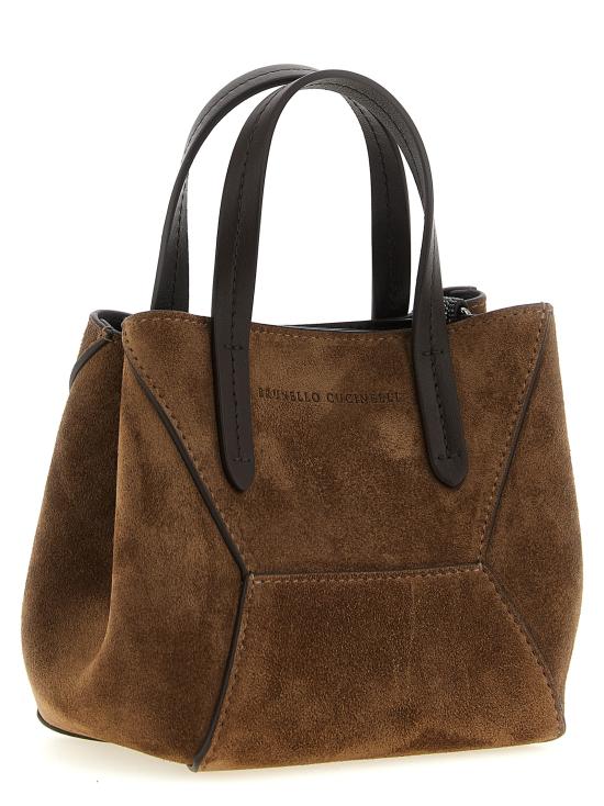 26FW 브루넬로 쿠치넬리 스웨이드 BC Duo 미니 백 MBDLD2675C9773 Brown - BRUNELLO CUCINELLI