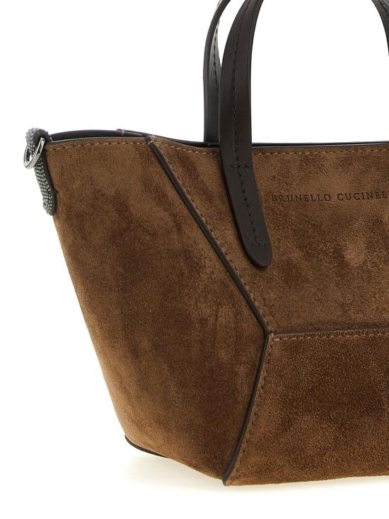 26FW 브루넬로 쿠치넬리 스웨이드 BC Duo 미니 백 MBDLD2675C9773 Brown - BRUNELLO CUCINELLI
