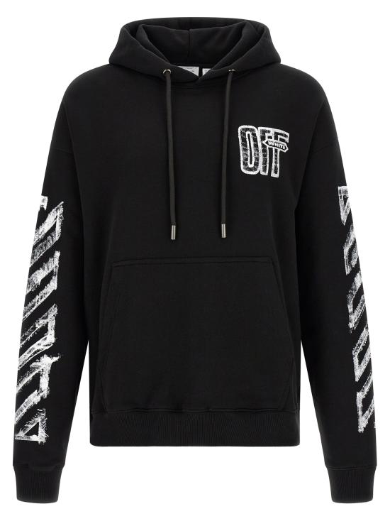 26FW 오프화이트 후드 티셔츠 OMBB085F26FLE00L00001001 Black