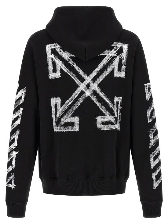 26FW 오프화이트 후드 티셔츠 OMBB085F26FLE00L00001001 Black - OFF WHITE