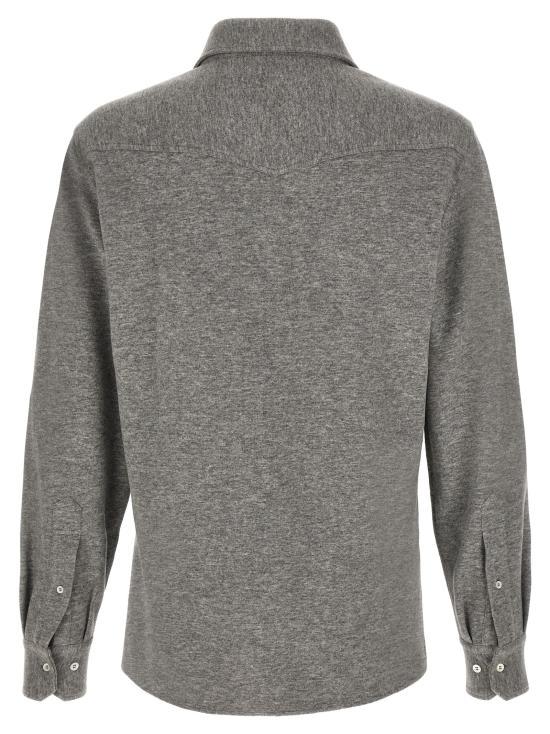 26FW 브루넬로 쿠치넬리 스냅 버튼 포켓 셔츠 MM840KC01C8469 Gray - BRUNELLO CUCINELLI
