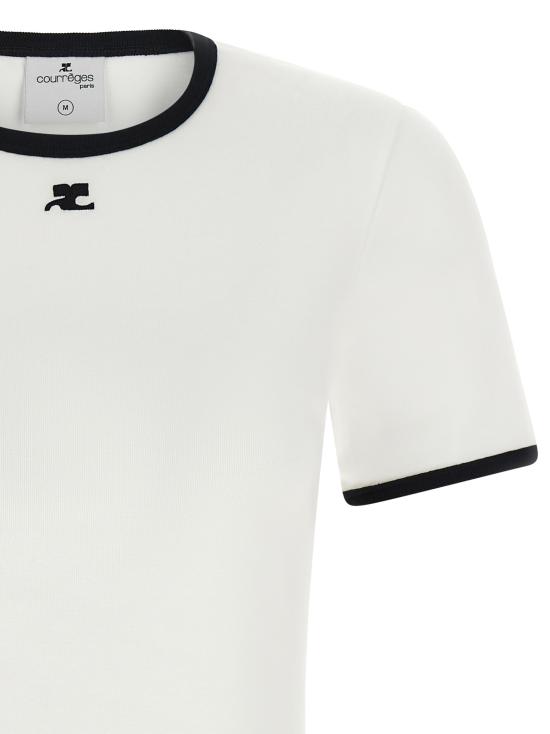 26FW 쿠레쥬 반팔 티셔츠 VESJTS017JS00700098 White Black - COURREGES