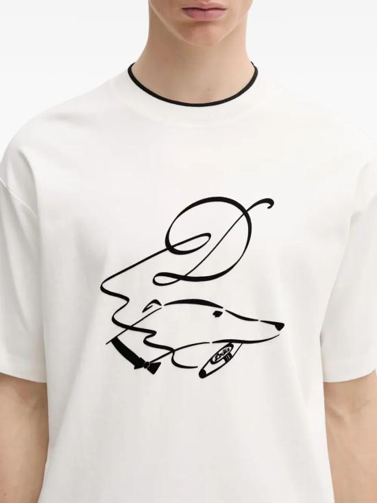 26FW 드롤드무슈 반팔 티셔츠 L TS332 CO002 OW OW OFF WHITE - DROLE DE MONSIEUR