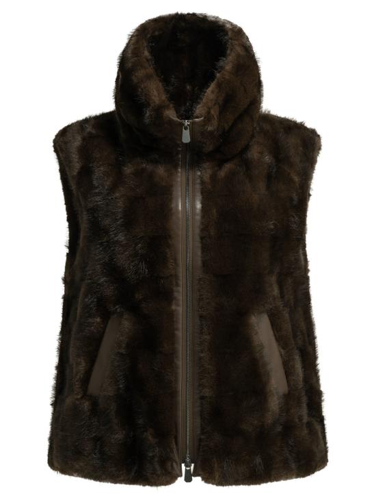26FW 핑코 무스탕 재킷 & 코트 재킷 및 코트 브라운