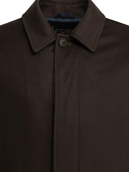 26FW 에르노 자켓 순수 캐시미어로 만든 긴 코트, 재킷 및 코트 (갈색) - HERNO