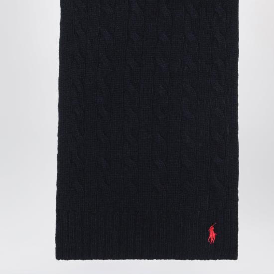 26FW 폴로 랄프로렌 포니 로고 자수 케이블 니트 스카프 455956296009WO Blue - POLO RALPH LAUREN