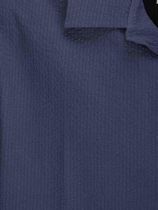 26SS 메종키츠네 셔츠 QM00407WC50820413 Dark Blue - MAISON KITSUNE