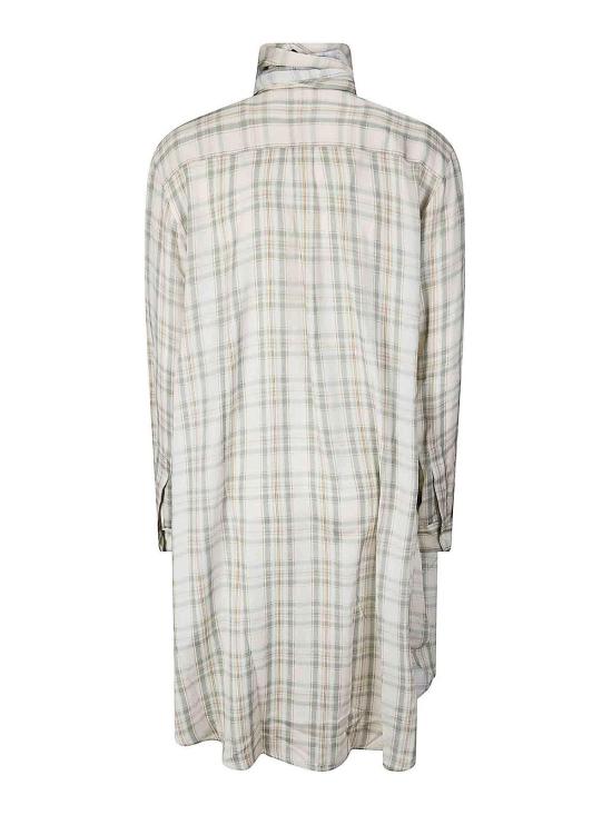 26SS 아크네 스튜디오 체크 비대칭 튜닉 드레스 체크 비대칭 튜닉 드레스 A20931ALG - ACNE STUDIOS