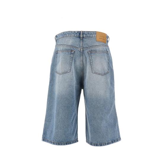 26SS 아미 코튼 라지 핏 버뮤다 쇼츠 HSO838DE0046 Blue - AMI